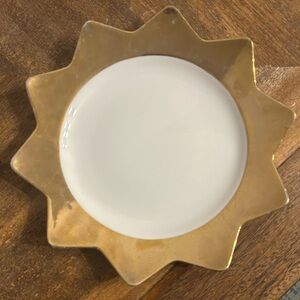 Vintage Kashima Japan Gold Starburst Plate 10 3/8” MCM